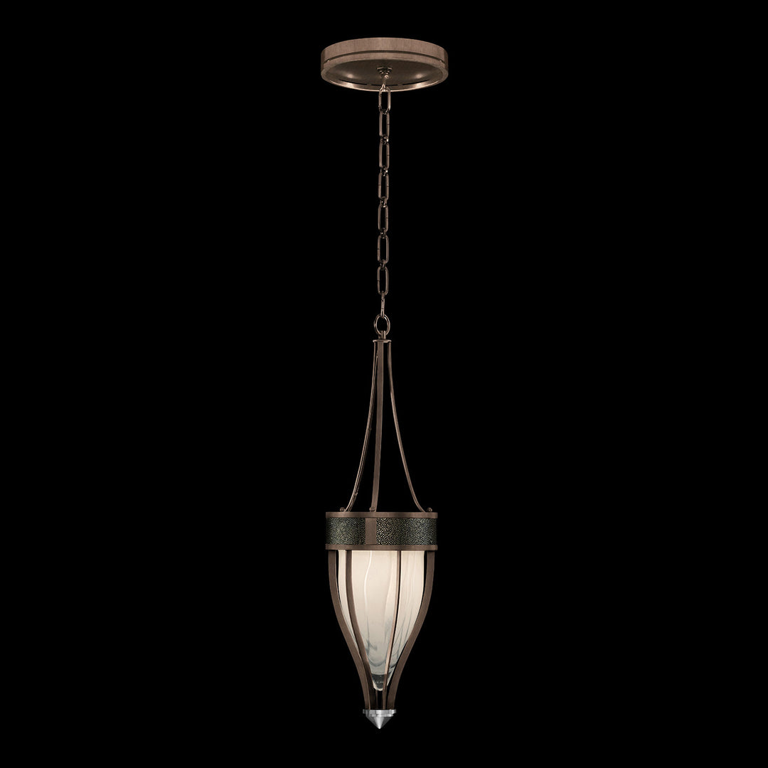 Fine Art Handcrafted Lighting Mirage 7.5"W Round Pendant in Standard Bronze, Nickel, Black Knight (100045-223)