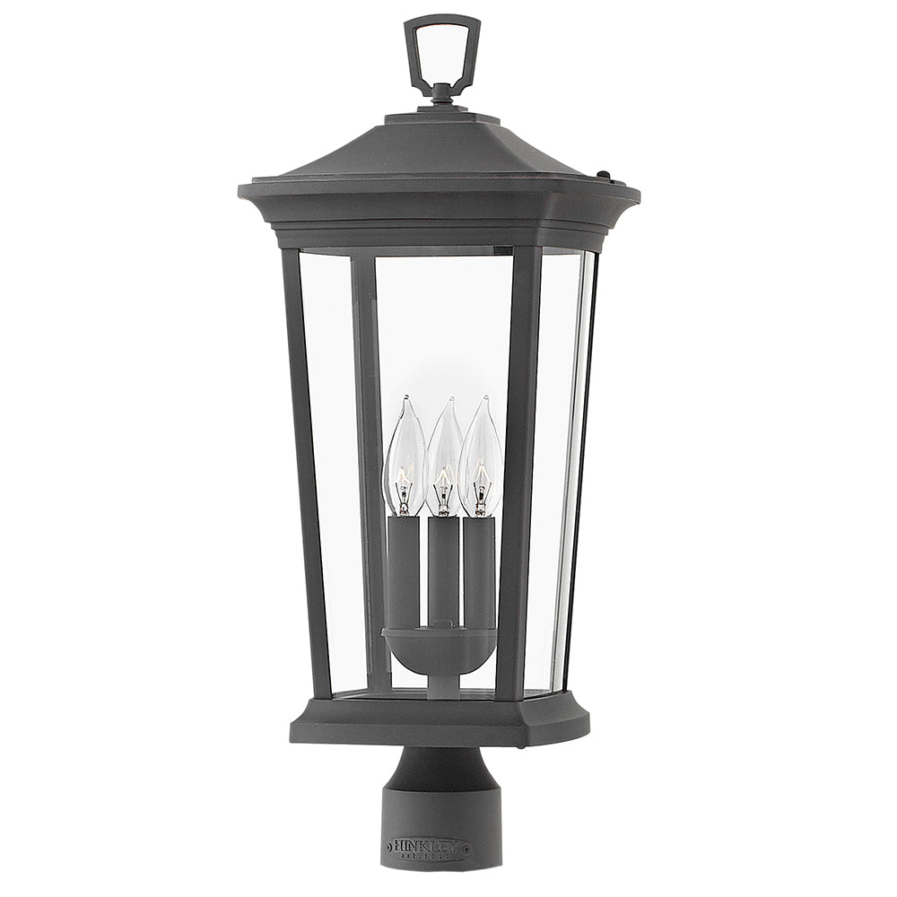 Hinkley Bromley Outdoor Post Mount Lantern Medium Post Mount Lantern Museum Black 2361MB-LV
