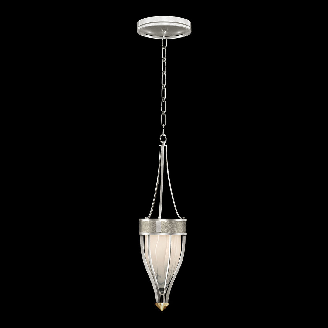 Fine Art Handcrafted Lighting Mirage 7.5"W Round Pendant in Standard Silver Leaf, Brass, Coco (100045-412)