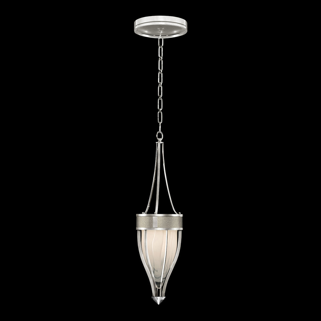 Fine Art Handcrafted Lighting Mirage 7.5"W Round Pendant in Standard Silver Leaf, Nickel, Coco (100045-422)