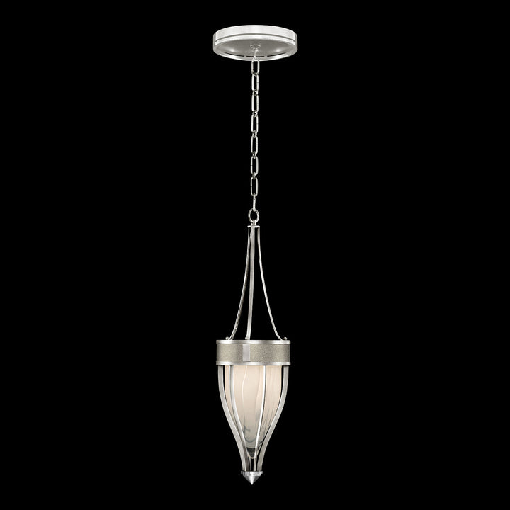Fine Art Handcrafted Lighting Mirage 7.5"W Round Pendant in Standard Silver Leaf, Nickel, Coco (100045-422)