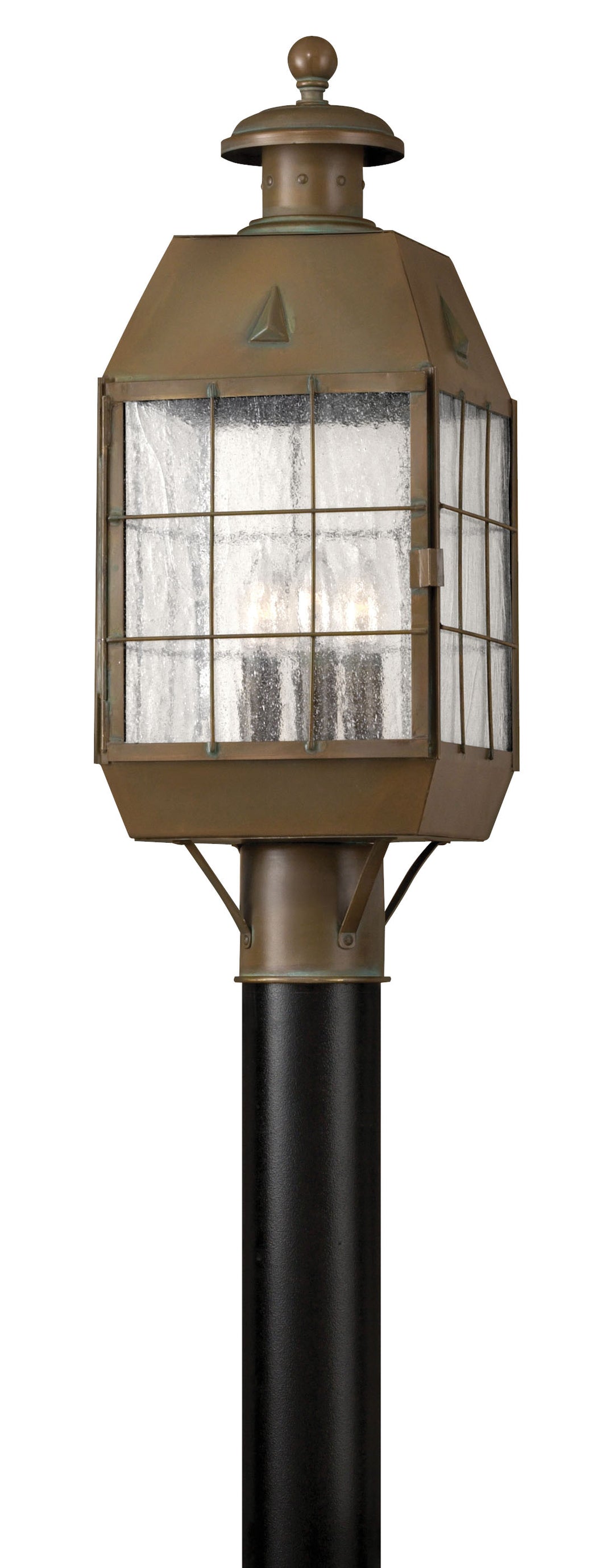 Hinkley Nantucket Outdoor Post Mount Lantern Medium Post Mount Lantern Aged Brass 2371AS