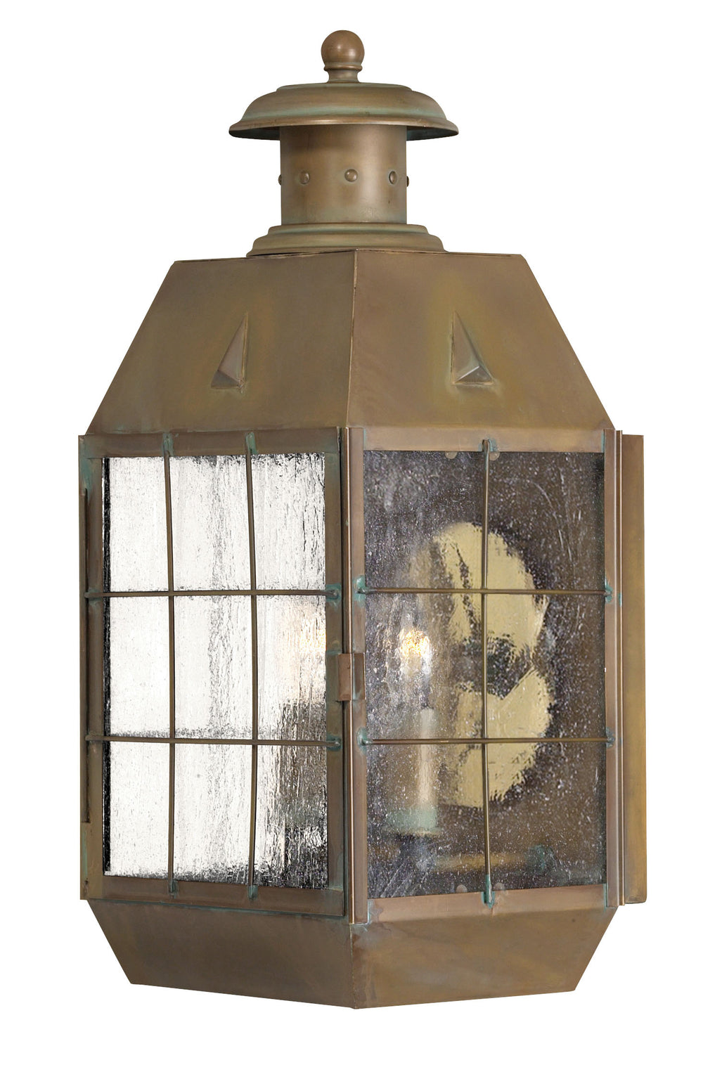 Hinkley Nantucket Outdoor Wall Light Large Wall Mount Lantern Aged Brass 2374AS
