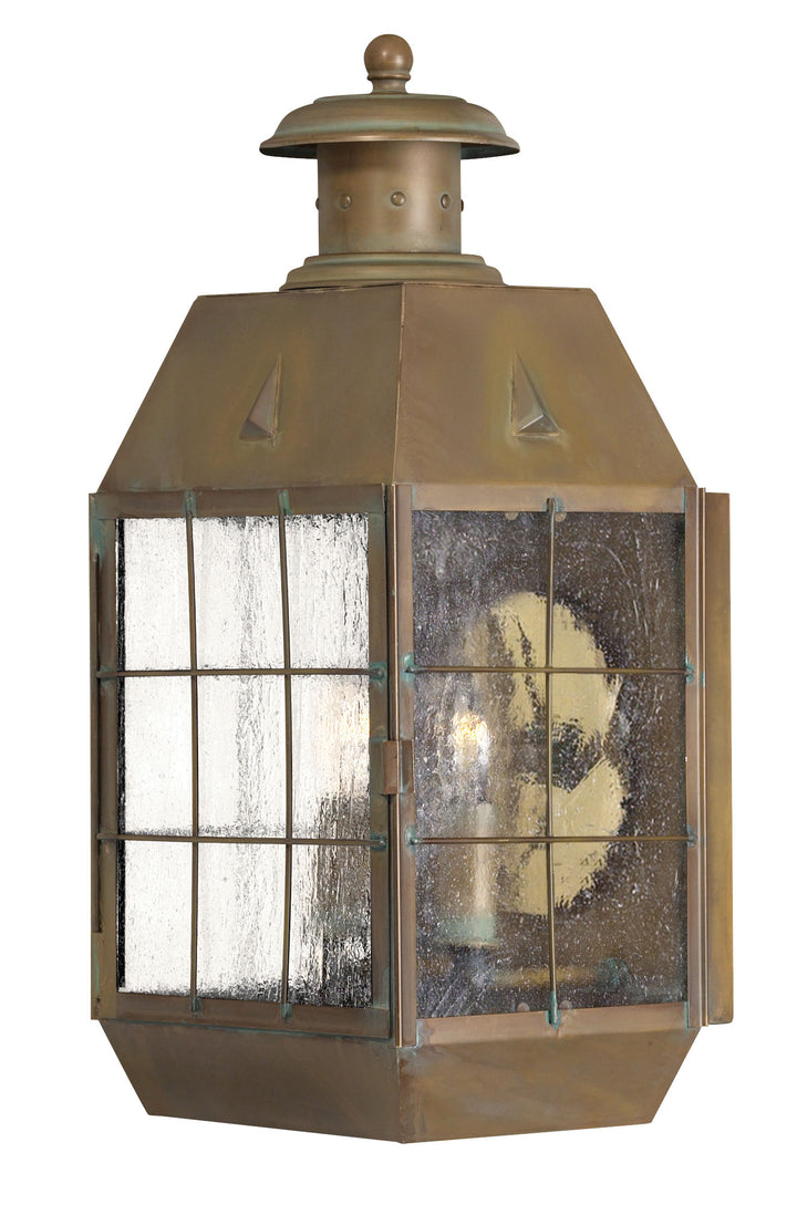 Hinkley Nantucket Outdoor Wall Light Large Wall Mount Lantern Aged Brass 2374AS