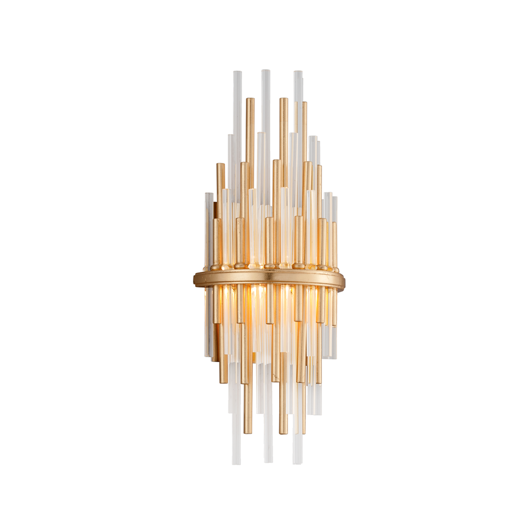 Corbett Lighting Theory Wall Sconce Wall Sconces Corbett GOLD LEAF W POLISHED STAINLESS 7x17 