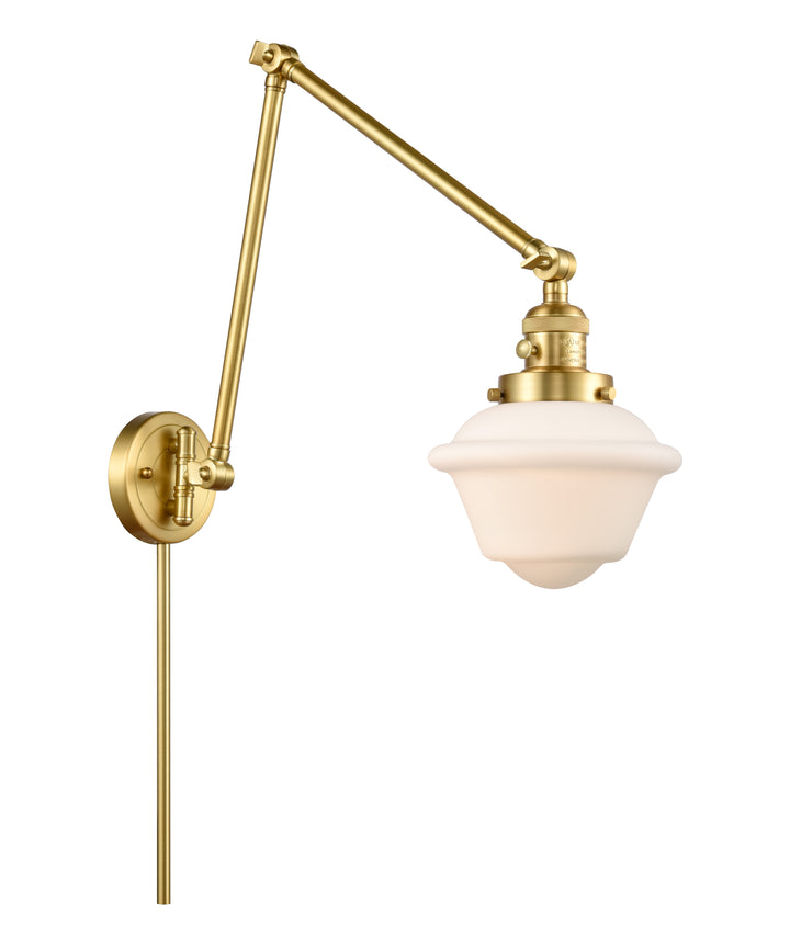 Innovations Lighting Oxford 7.5" Swing Arm - Satin Gold Reading | Swing Arms Innovations Lighting Matte White ; Glass Type: Frosted  