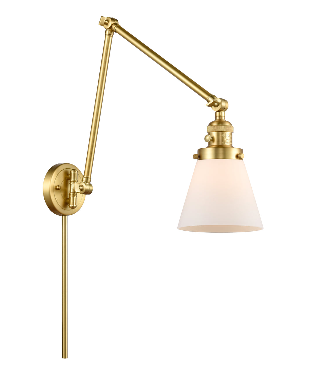 Innovations Lighting Cone 6" Swing Arm - Satin Gold