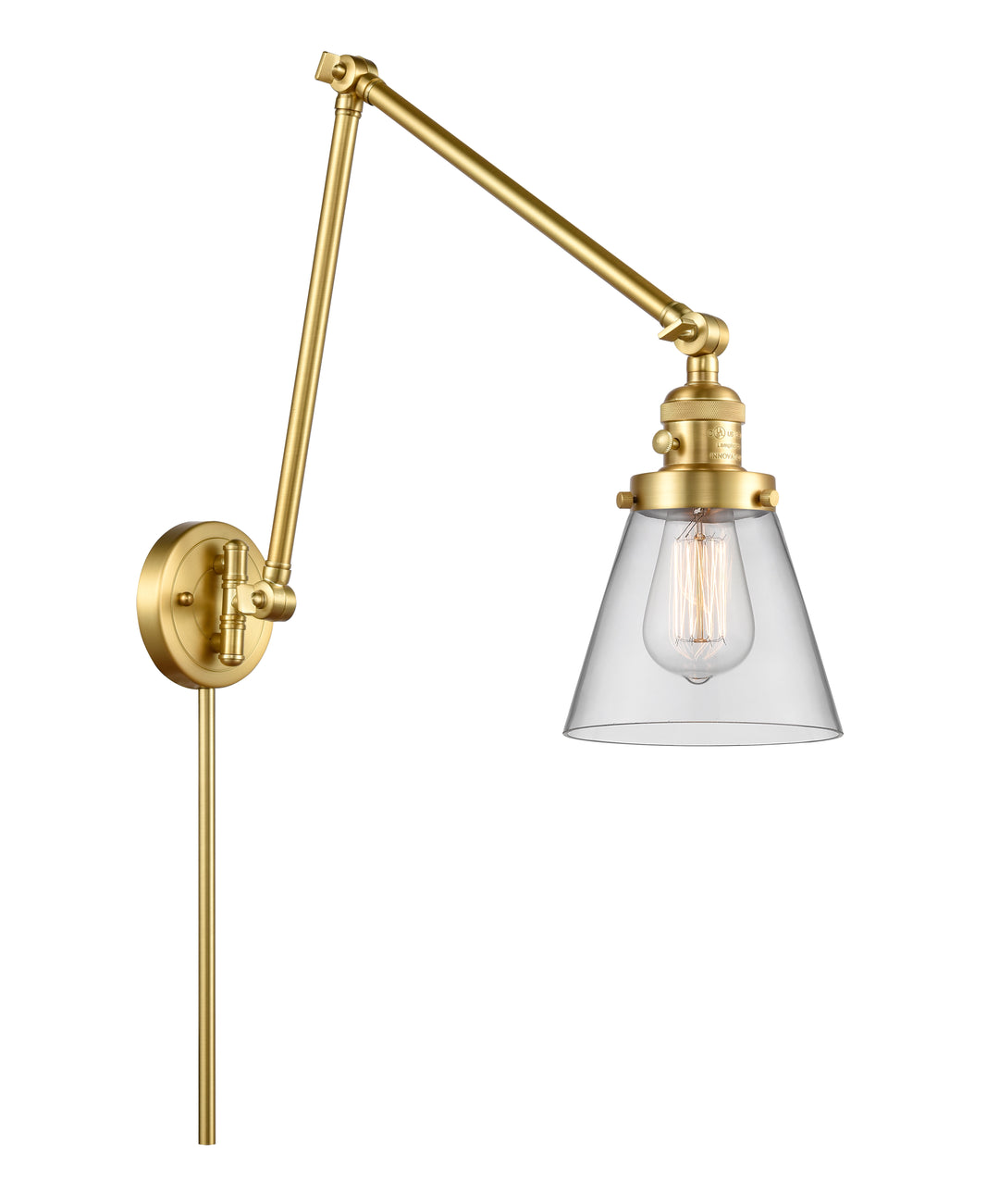 Innovations Lighting Cone 6" Swing Arm - Satin Gold