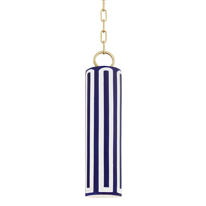 Hudson Valley Lighting Brookville Pendant Pendants Hudson Valley Lighting Aged Brass/blue Combo  