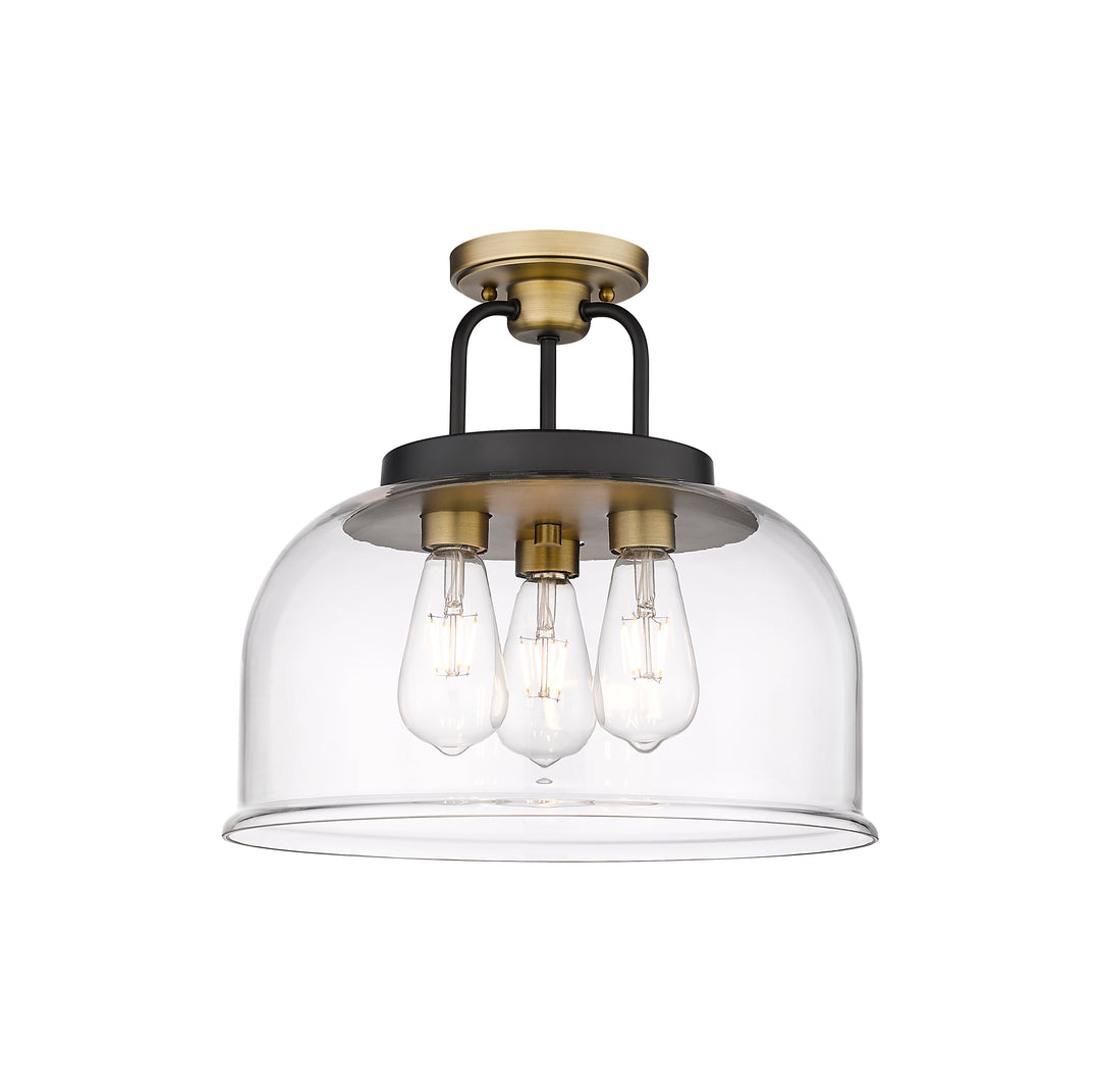 Innovations Lighting Kahana 15" Flush Mount - Black Brushed Brass