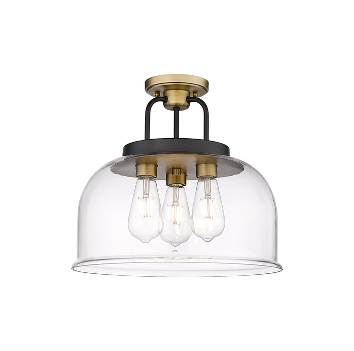 Innovations Lighting Kahana 15" Flush Mount - Black Brushed Brass