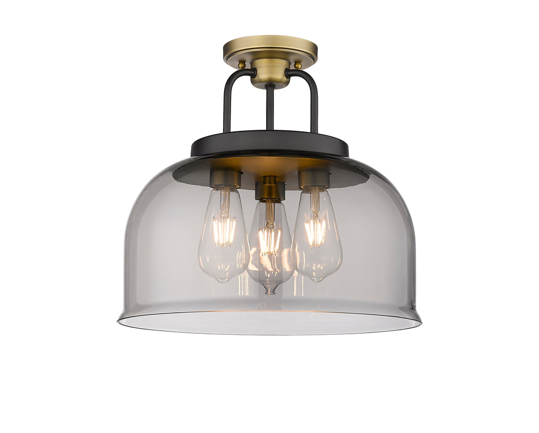 Innovations Lighting Kahana 15" Flush Mount - Black Brushed Brass