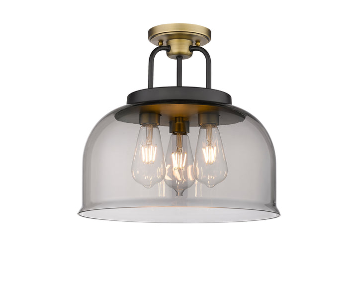 Innovations Lighting Kahana 15" Flush Mount - Black Brushed Brass