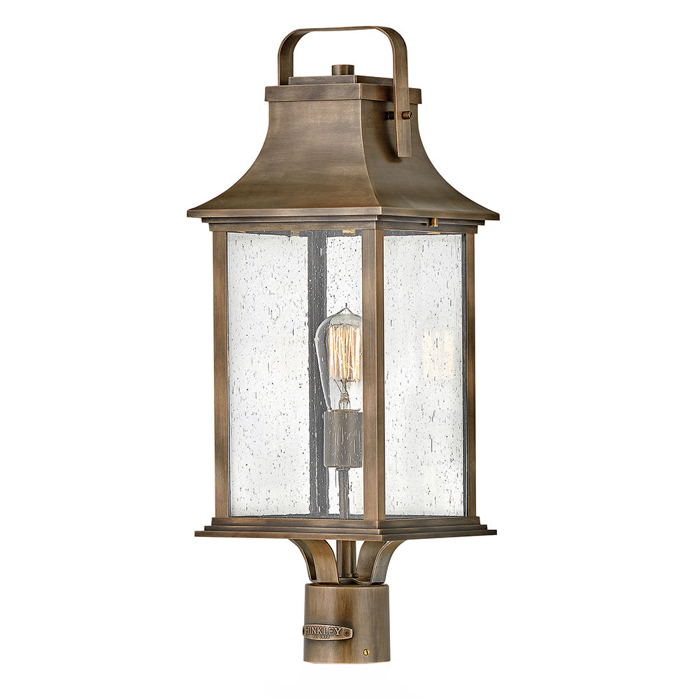 Hinkley Grant Outdoor Post Mount Lantern Large Post Mount Lantern Burnished Bronze 2391BU