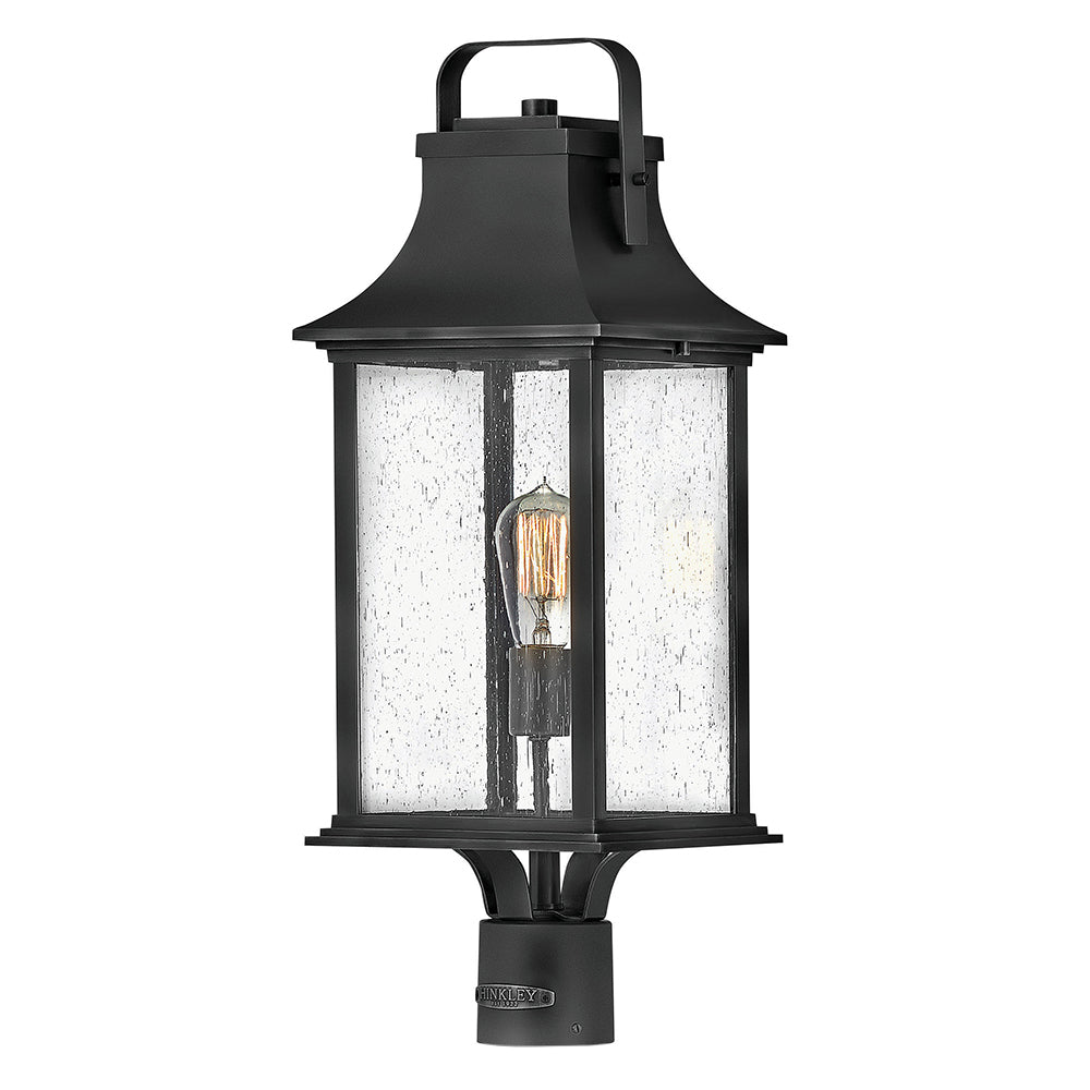 Hinkley Grant Outdoor Post Mount Lantern Large Post Mount Lantern Textured Black 2391TK