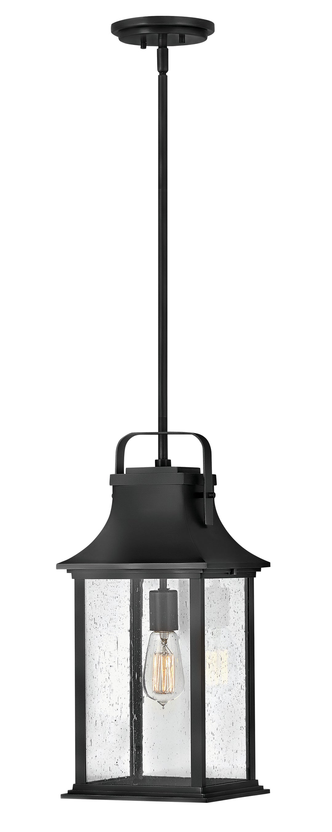 Hinkley Grant Outdoor Hanging Light Medium Hanging Lantern Textured Black 2392TK