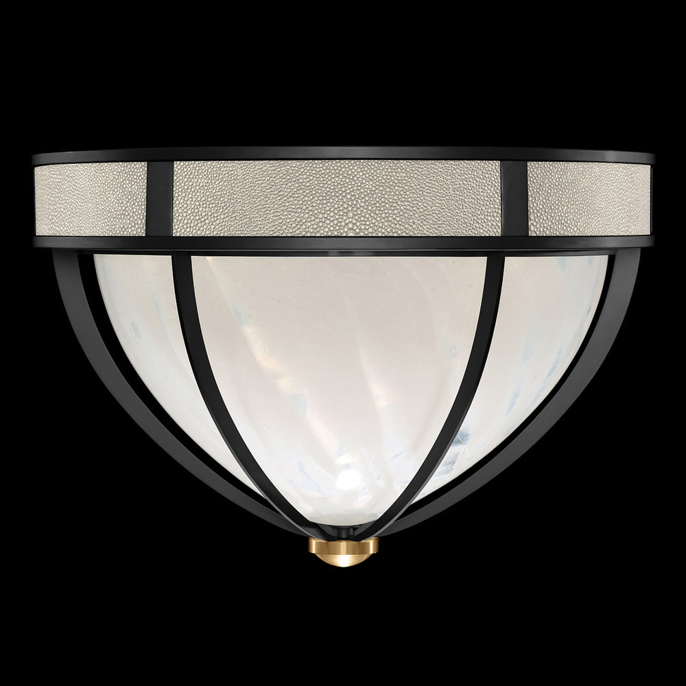 Fine Art Handcrafted Lighting Mirage 18.75"W Round Flush Mount in Standard Black Iron, Brass, Coco (100042-112)