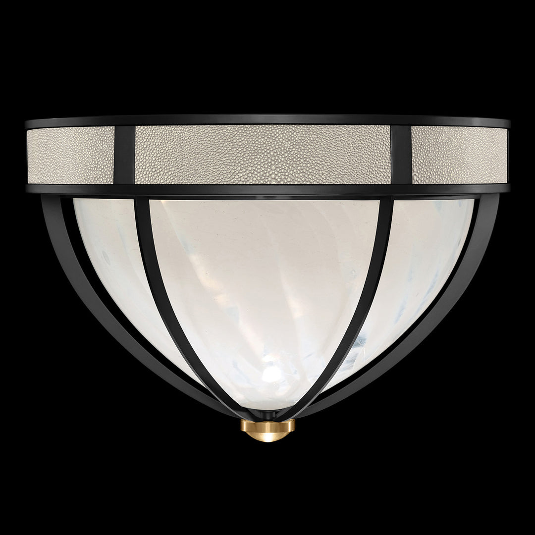 Fine Art Handcrafted Lighting Mirage 18.75"W Round Flush Mount in Standard Black Iron, Brass, Coco (100042-112)