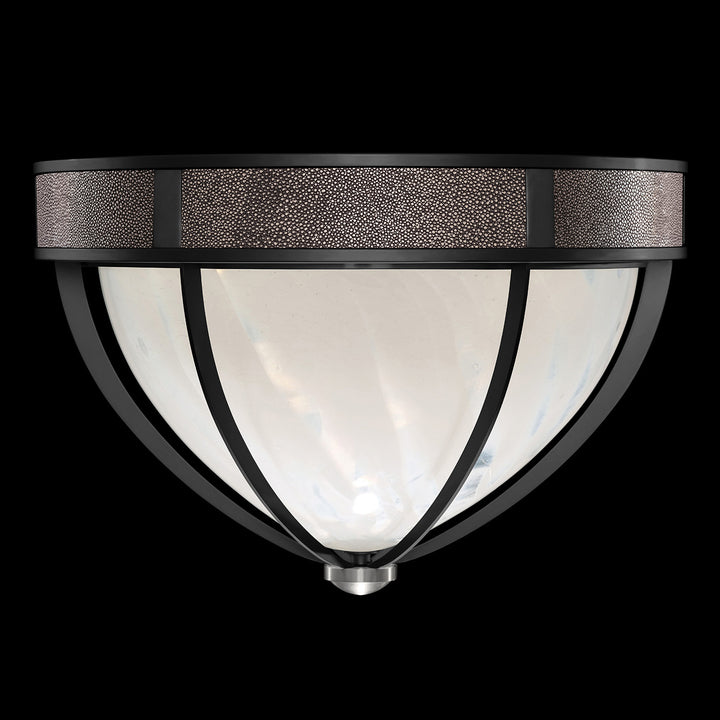 Fine Art Handcrafted Lighting Mirage 18.75"W Round Flush Mount in Standard Black Iron, Nickel, Pebble (100042-121)