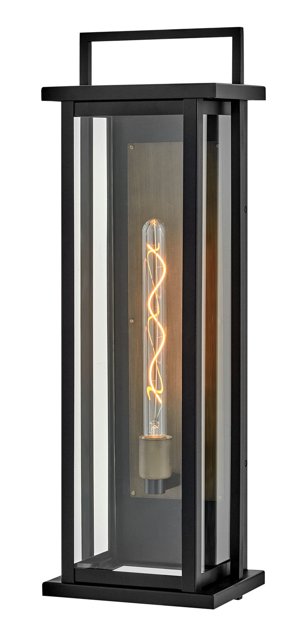Hinkley Langston Outdoor Wall Light Large Narrow Wall Mount Lantern Black 24026BK