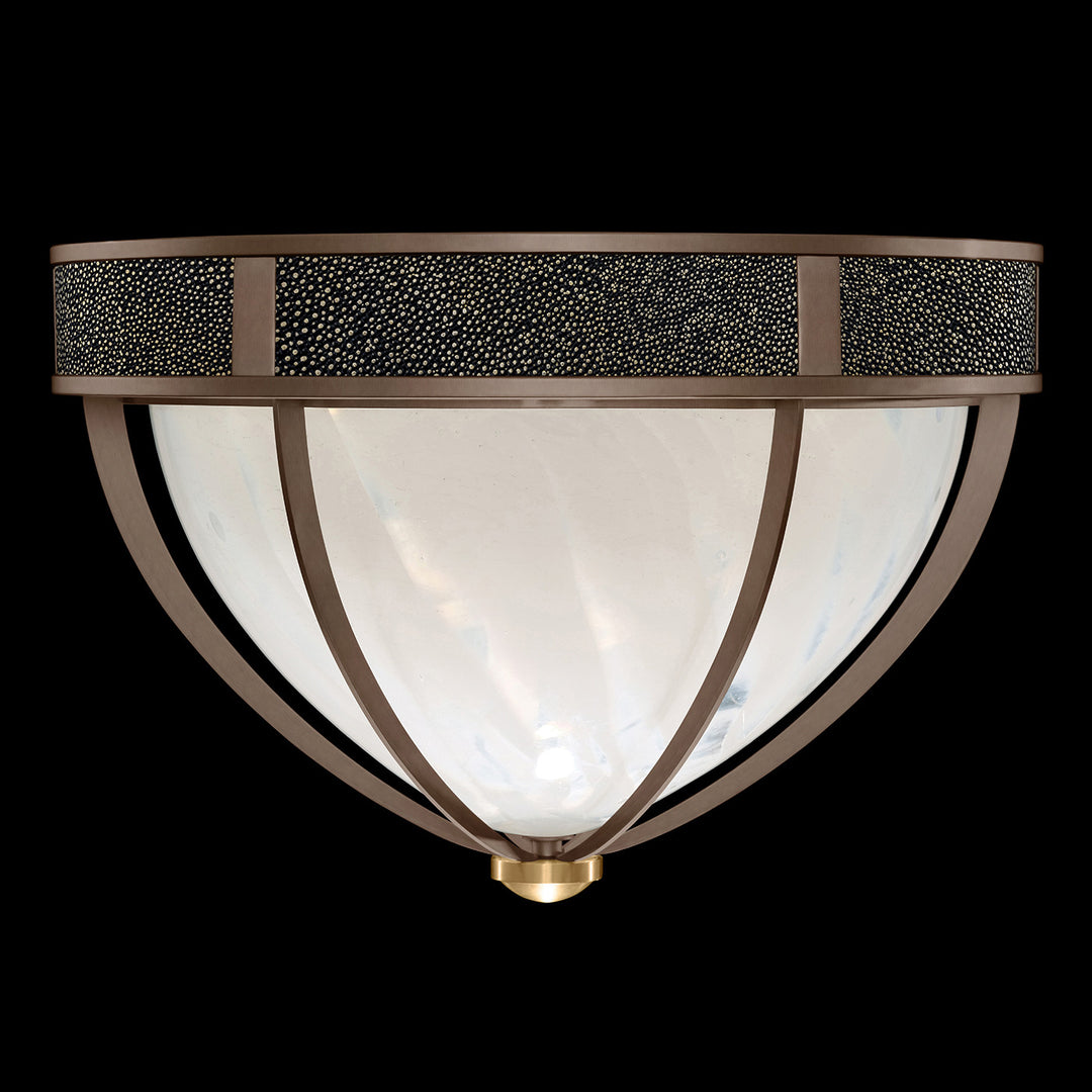 Fine Art Handcrafted Lighting Mirage 18.75"W Round Flush Mount in Standard Bronze, Brass, Black Knight (100042-213)