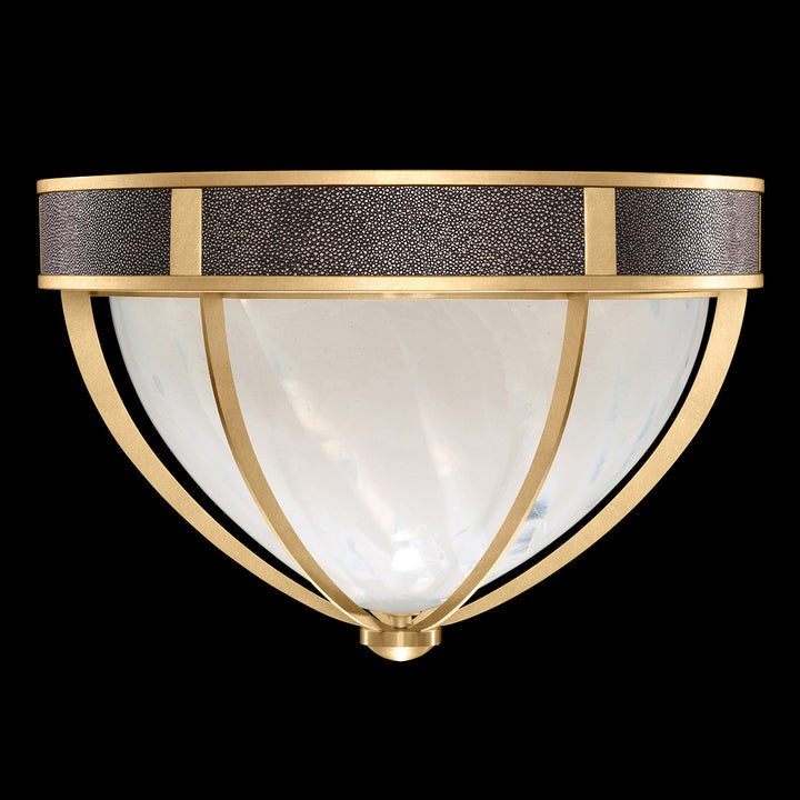 Fine Art Handcrafted Lighting Mirage 18.75"W Round Flush Mount in Standard Gold Leaf, Brass, Pebble (100042-311)