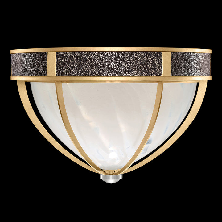 Fine Art Handcrafted Lighting Mirage 18.75"W Round Flush Mount in Standard Gold Leaf, Nickel, Pebble (100042-321)