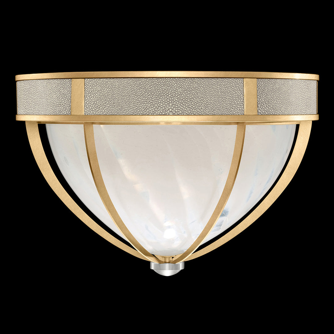 Fine Art Handcrafted Lighting Mirage 18.75"W Round Flush Mount in Standard Gold Leaf, Nickel, Coco (100042-322)
