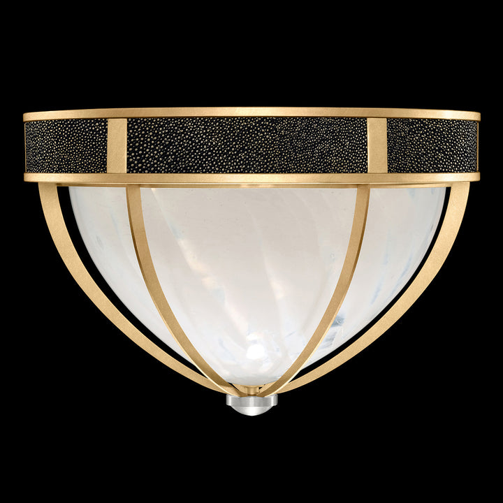 Fine Art Handcrafted Lighting Mirage 18.75"W Round Flush Mount in Standard Gold Leaf, Nickel, Black Knight (100042-323)