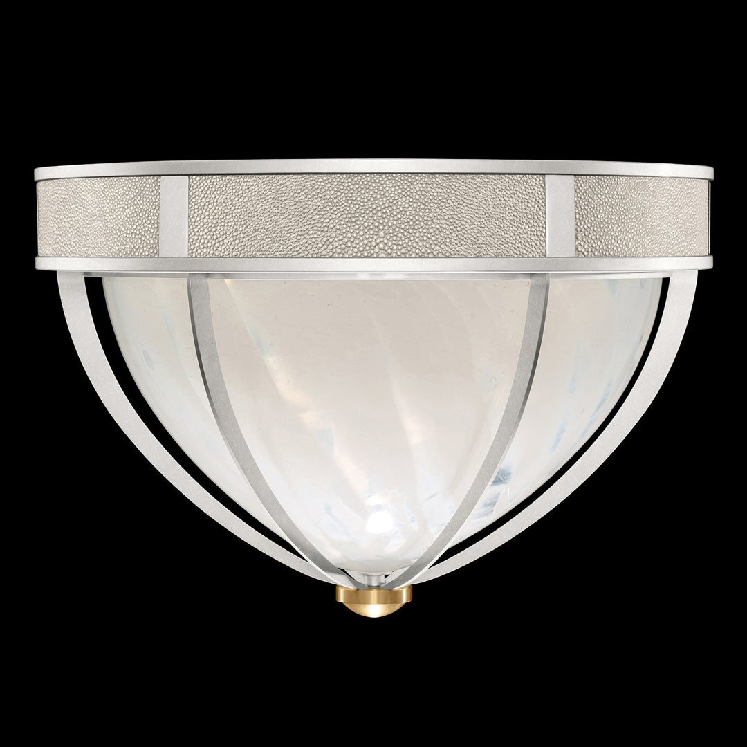 Fine Art Handcrafted Lighting Mirage 18.75"W Round Flush Mount in Standard Silver Leaf, Brass, Coco (100042-412)