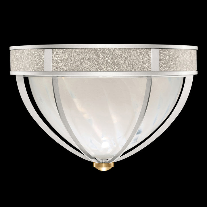 Fine Art Handcrafted Lighting Mirage 18.75"W Round Flush Mount in Standard Silver Leaf, Brass, Coco (100042-412)