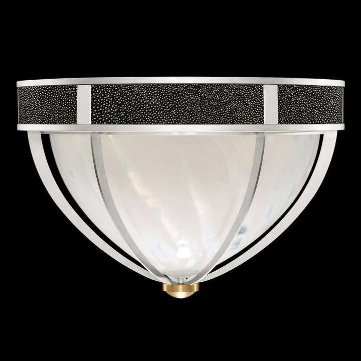 Fine Art Handcrafted Lighting Mirage 18.75"W Round Flush Mount in Standard Silver Leaf, Brass, Black Knight (100042-413)