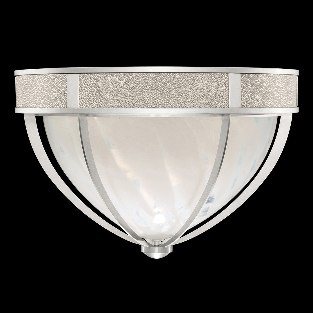 Fine Art Handcrafted Lighting Mirage 18.75"W Round Flush Mount in Standard Silver Leaf, Nickel, Coco (100042-422)