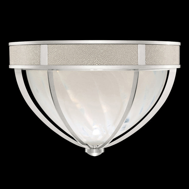 Fine Art Handcrafted Lighting Mirage 18.75"W Round Flush Mount in Standard Silver Leaf, Nickel, Coco (100042-422)