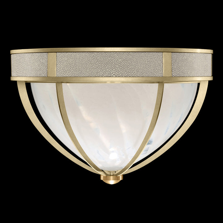 Fine Art Handcrafted Lighting Mirage 18.75"W Round Flush Mount in Standard Soft Gold Leaf, Brass, Coco (100042-512)