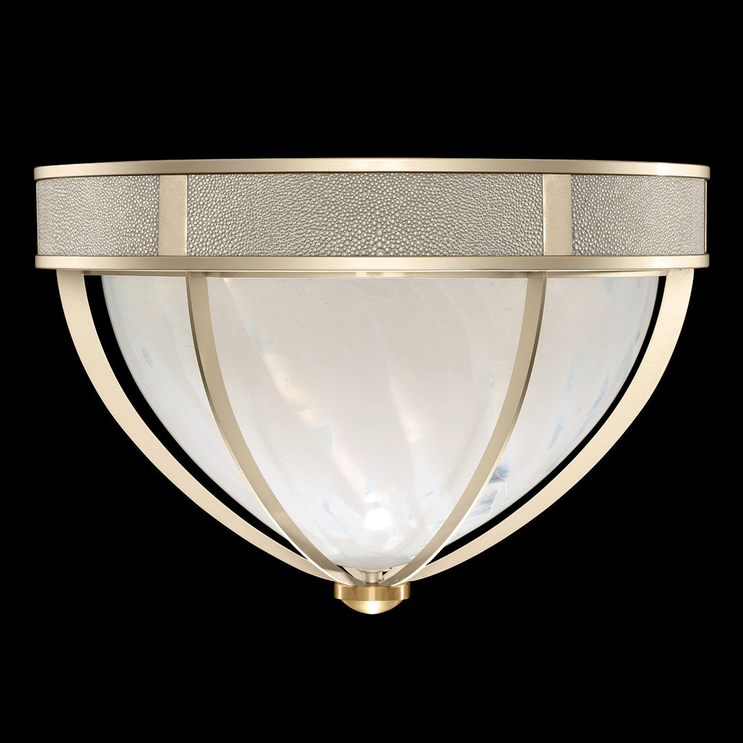 Fine Art Handcrafted Lighting Mirage 18.75"W Round Flush Mount in Champagne, Brass, Coco (100042-612)