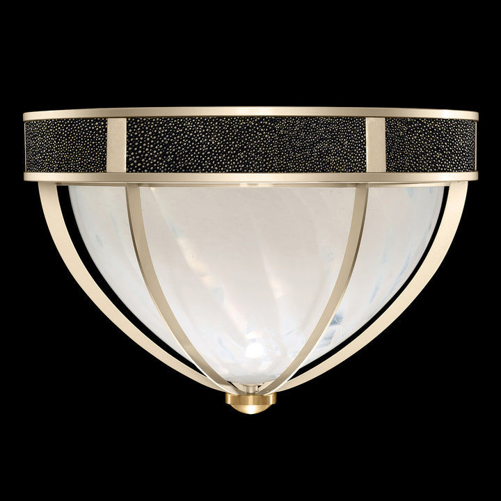 Fine Art Handcrafted Lighting Mirage 18.75"W Round Flush Mount in Champagne, Brass, Black Knight (100042-613)