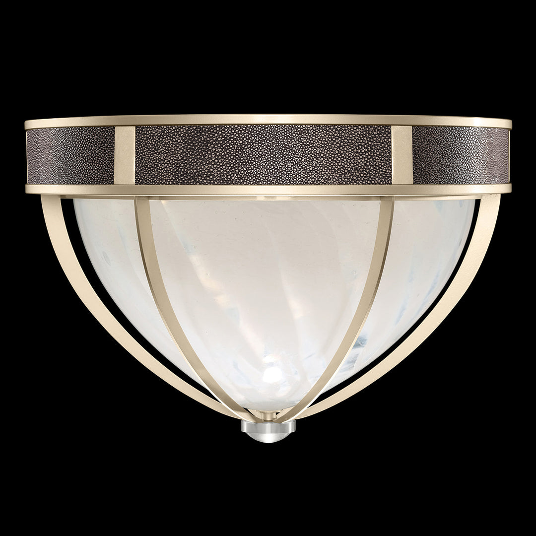 Fine Art Handcrafted Lighting Mirage 18.75"W Round Flush Mount in Champagne, Nickel, Pebble (100042-621)