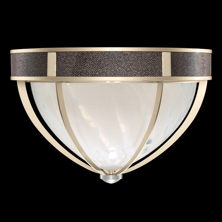 Fine Art Handcrafted Lighting Mirage 18.75"W Round Flush Mount in Champagne, Nickel, Pebble (100042-621)