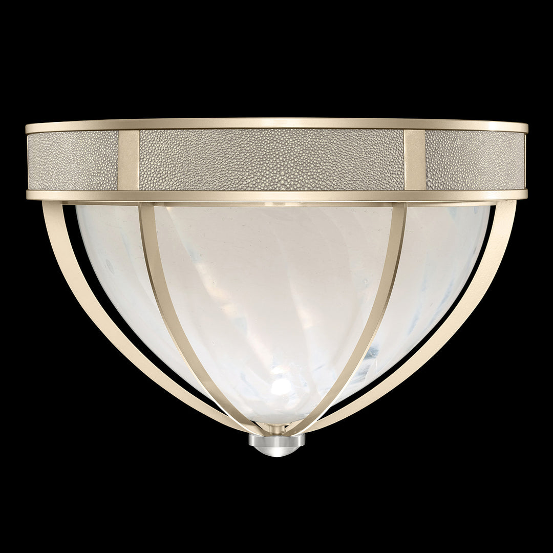 Fine Art Handcrafted Lighting Mirage 18.75"W Round Flush Mount in Champagne, Nickel, Coco (100042-622)