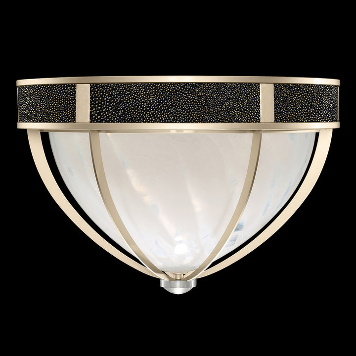 Fine Art Handcrafted Lighting Mirage 18.75"W Round Flush Mount in Champagne, Nickel, Black Knight (100042-623)