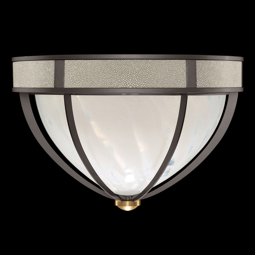 Fine Art Handcrafted Lighting Mirage 18.75"W Round Flush Mount in Midnight Steel, Brass, Coco (100042-712)