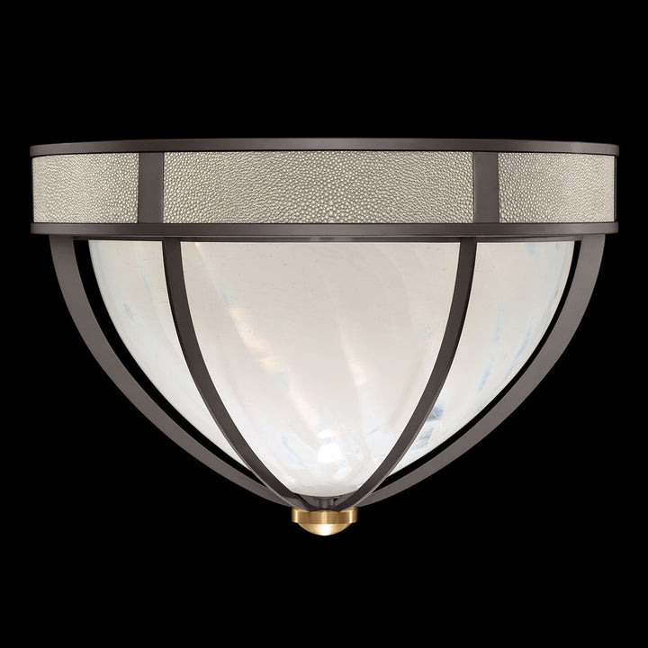 Fine Art Handcrafted Lighting Mirage 18.75"W Round Flush Mount in Midnight Steel, Brass, Coco (100042-712)