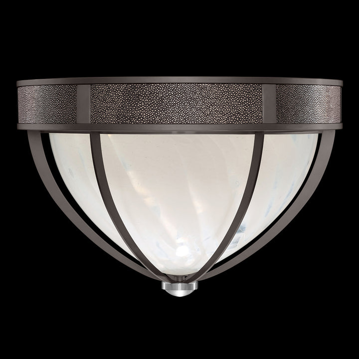 Fine Art Handcrafted Lighting Mirage 18.75"W Round Flush Mount in Midnight Steel, Nickel, Pebble (100042-721)