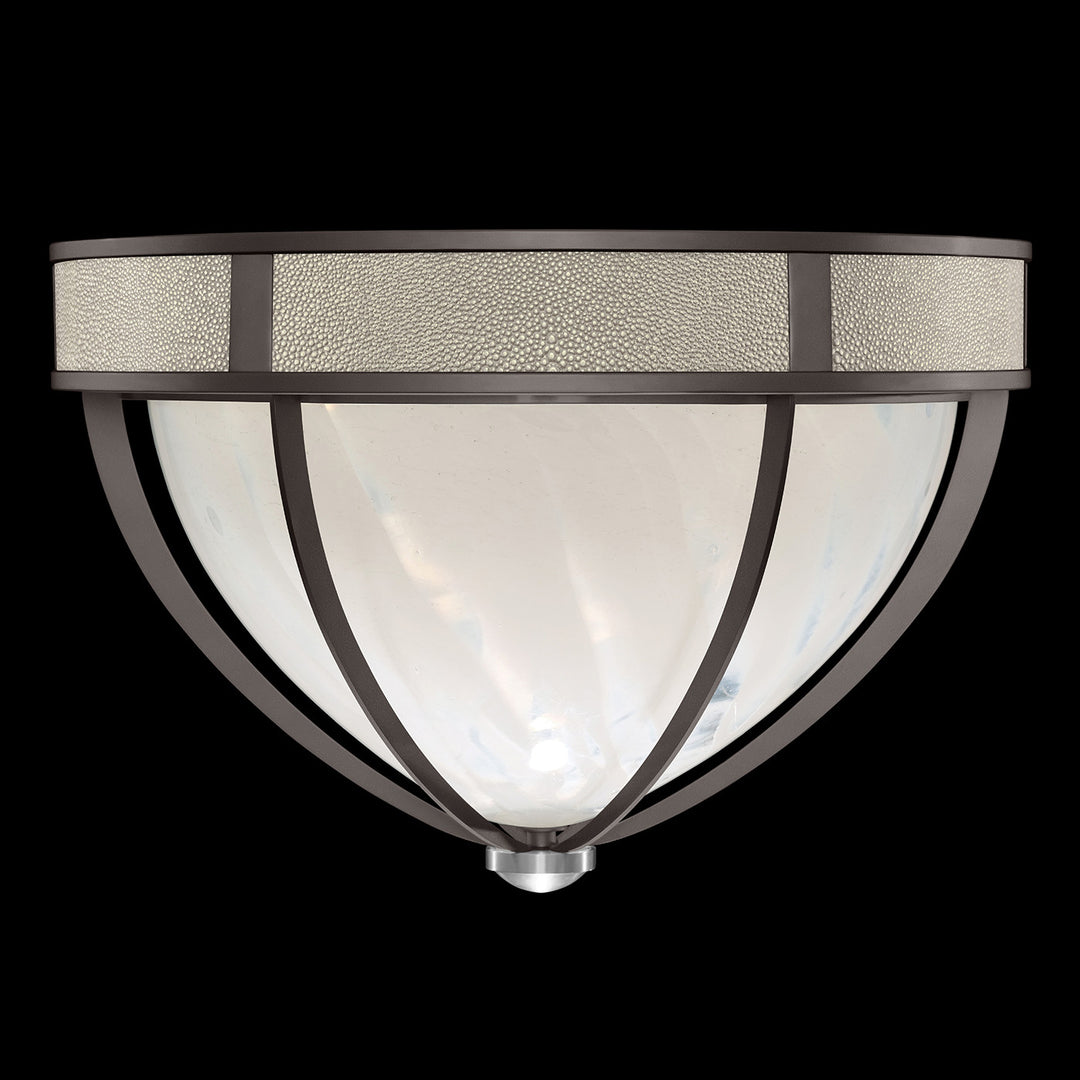 Fine Art Handcrafted Lighting Mirage 18.75"W Round Flush Mount in Midnight Steel, Nickel, Coco (100042-722)
