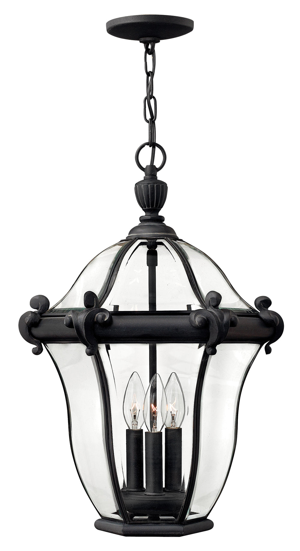 Hinkley San Clemente Outdoor Hanging Light Large Hanging Lantern Museum Black 2442MB