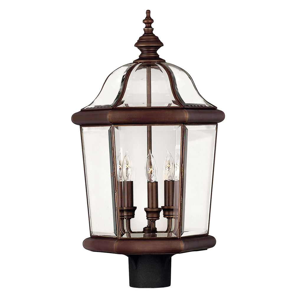 Hinkley Augusta Outdoor Post Mount Lantern Large Post Mount Lantern Copper Bronze 2451CB