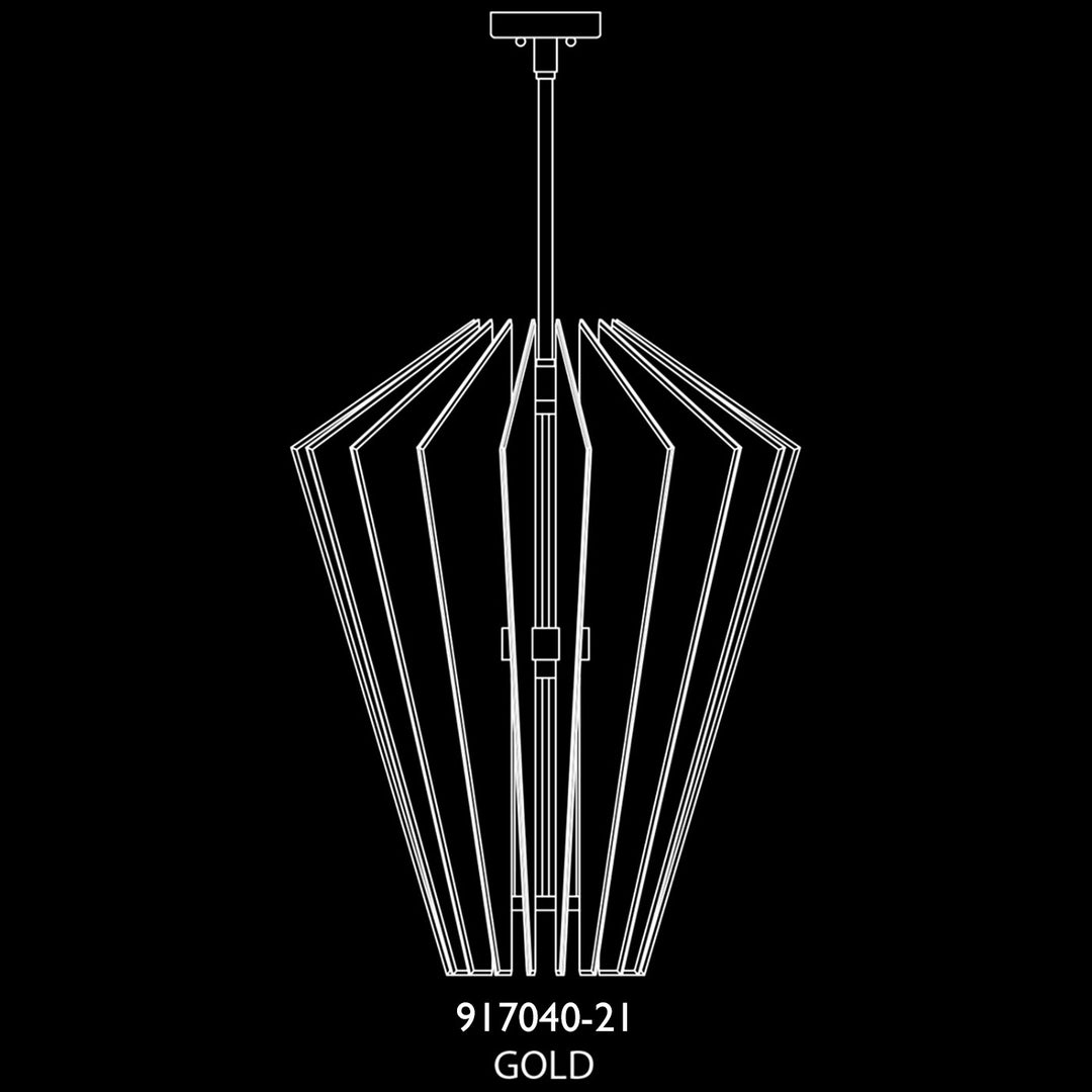 Fine Art Handcrafted Lighting Newton 28"W Round Pendant in Standard Gold Leaf, Up Glass (917040-21ST)