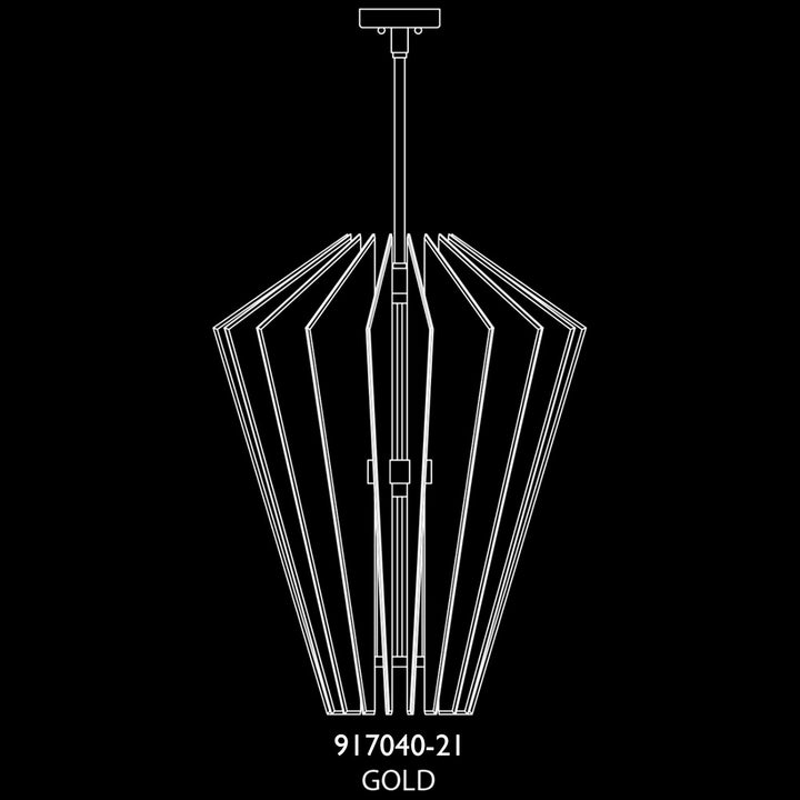 Fine Art Handcrafted Lighting Newton 28"W Round Pendant in Standard Gold Leaf, Up Glass (917040-21ST)