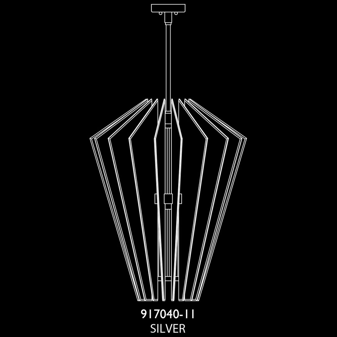 Fine Art Handcrafted Lighting Newton 28"W Round Pendant in Standard Silver Leaf, Up Glass (917040-11ST)